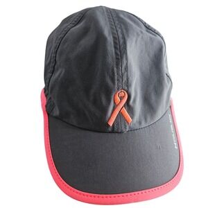 Under Armour Coldblack Running Cap Pink Breast Cancer Awareness Ribbon Gray Pink